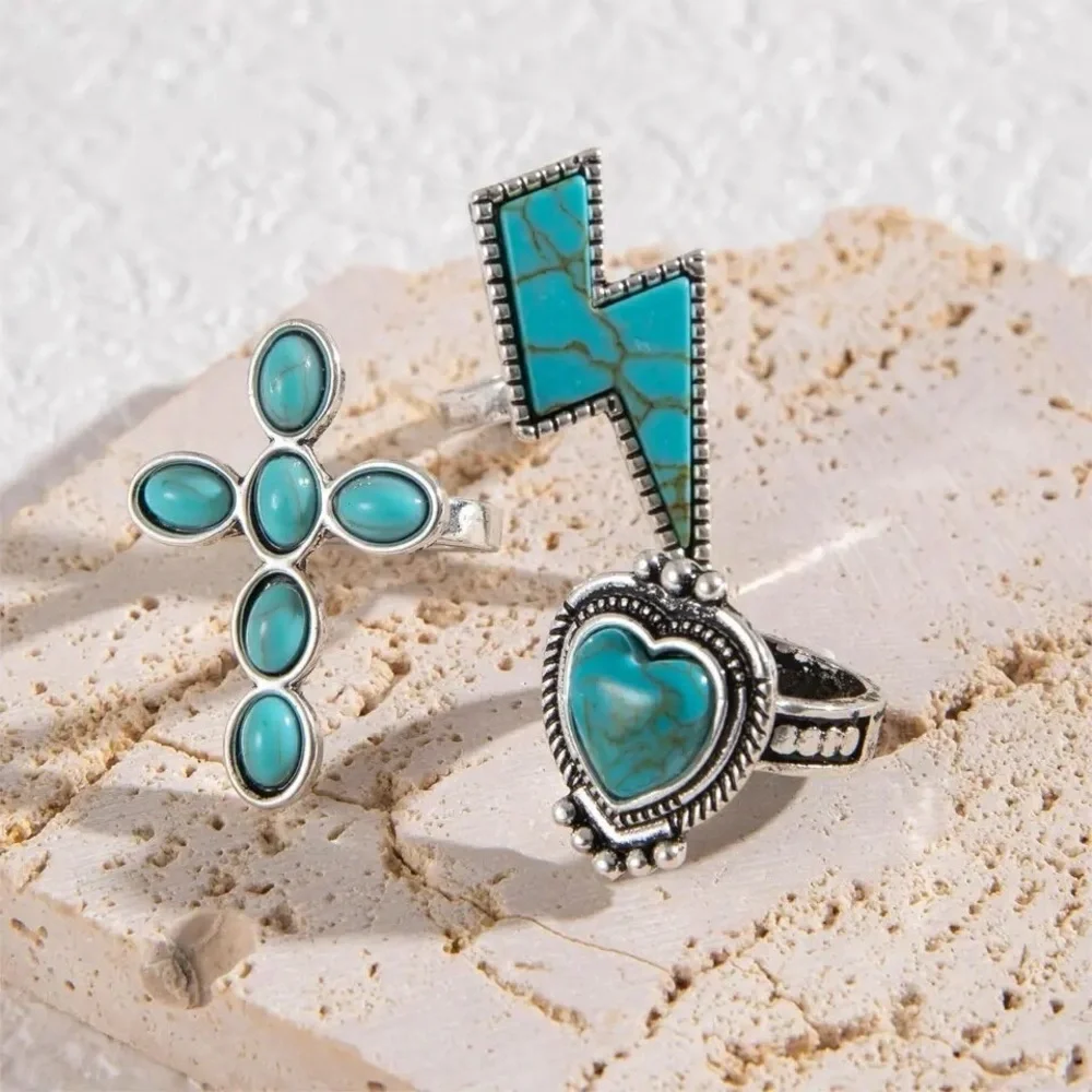 Bohemian 3 Piece Ring Set